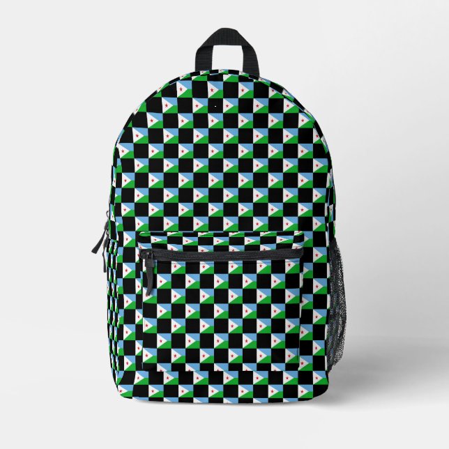 Geprüftes Djibouti-Flag-Muster Bedruckter Rucksack (Vorderseite)