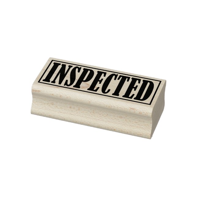 Geprüftes Geschäftsbüro - Gerahmtes einfaches Wort Gummistempel (Stempel)