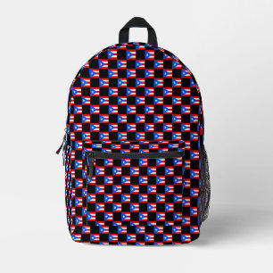 Geprüftes Muster der Puerto Rico-Flagge Bedruckter Rucksack