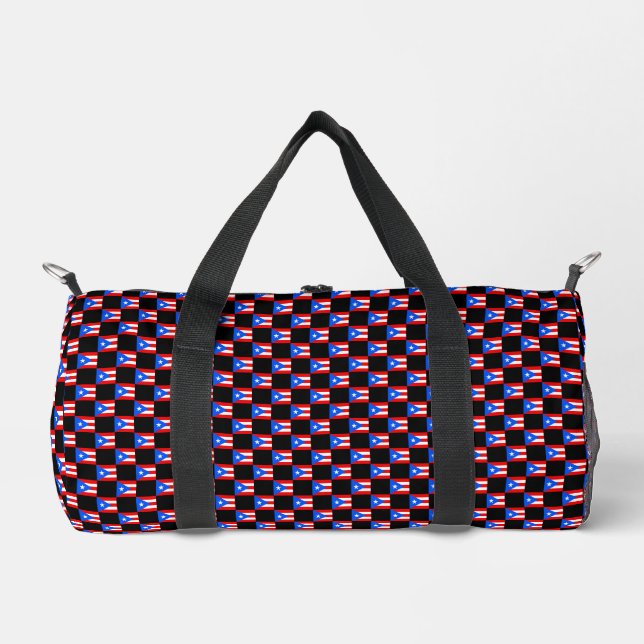 Geprüftes Muster der Puerto Rico-Flagge Duffle Bag (Vorderseite)