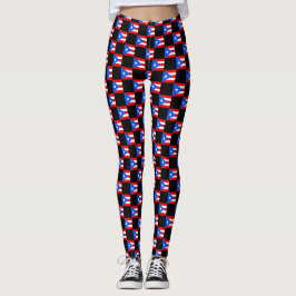 Geprüftes Muster der Puerto Rico-Flagge Leggings