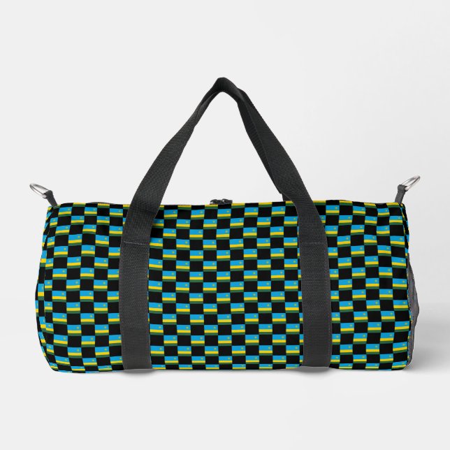 Geprüftes Muster für die Flagge Ruandas Duffle Bag (Vorderseite)