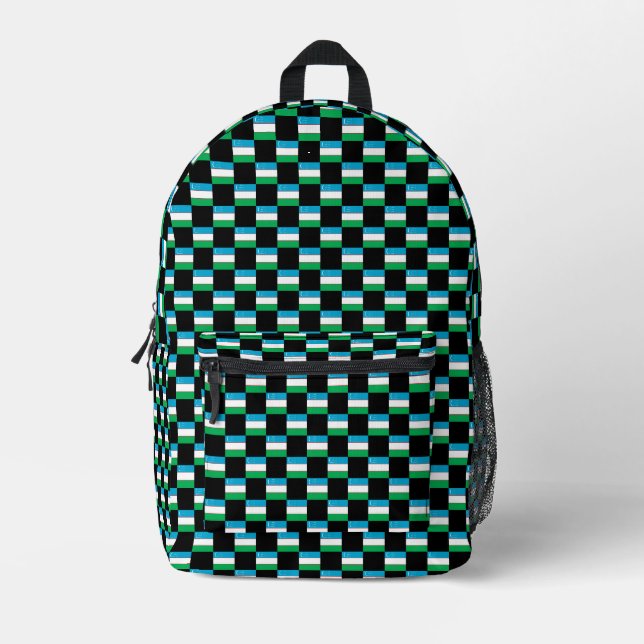 Geprüftes Usbekistan-Muster Bedruckter Rucksack (Vorderseite)