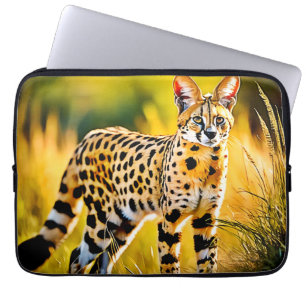 Gepunktet African Savannah Serval Cat Laptopschutzhülle