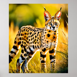 Gepunktet African Savannah Serval Cat Poster