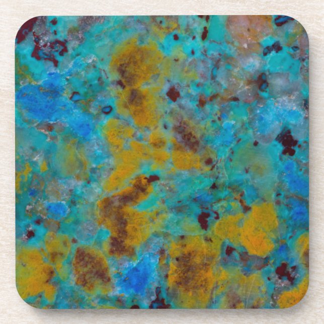 Gepunktet Blue Chrysocolla Jasper Getränkeuntersetzer (Vorderseite)