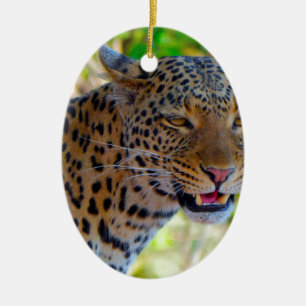 Gepunktet Leopard Keramikornament