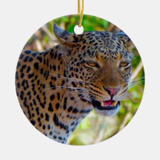 Gepunktet Leopard Keramikornament (Vorne)