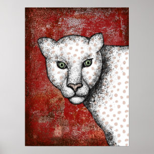Gepunktet Leopard sagt: Hey Poster Wall Art