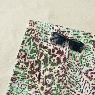 Gepunktet, Leoparden, tropisch, Palmen, Blätter, b Strandtuch