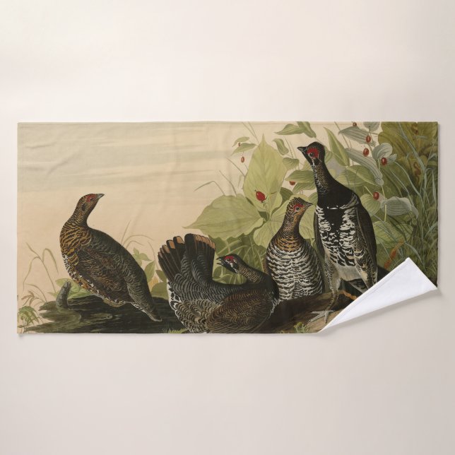 Gepunktet (Spruce) Grouse Audubon's Birds of Ameri Badhandtuch Set (Badehandtuch)
