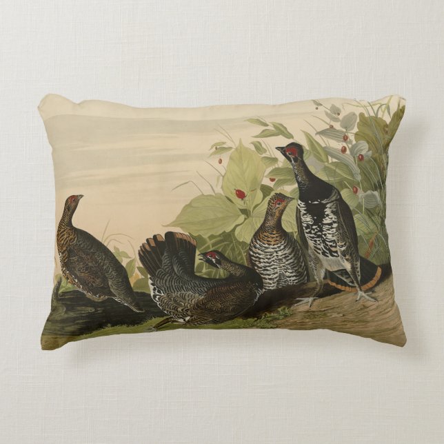 Gepunktet (Spruce) Grouse Audubon's Birds of Ameri Dekokissen (Vorderseite)