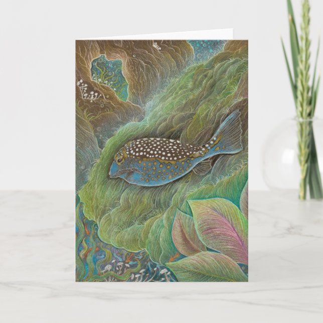 Gepunktete Boxfish Gruß-Karte Karte (Vorderseite)