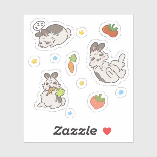 Gepunktete Bunny Sticker (Blatt)