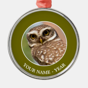 Gepunktete Eule auf Morgenflug Ornament Aus Metall