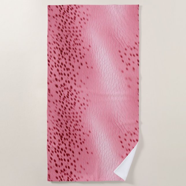 Gepunktete Farbe Rosa Strandtuch (Vorderseite)