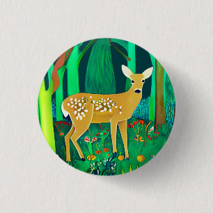 Gepunktete Fauna in einem Fantasy-Wald Button