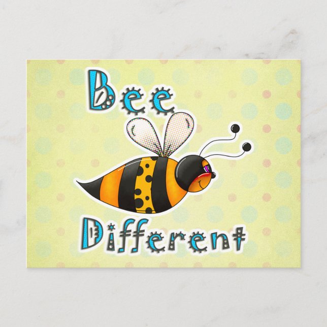 Gepunktete Hummel anders sein Postkarte (Vorderseite)