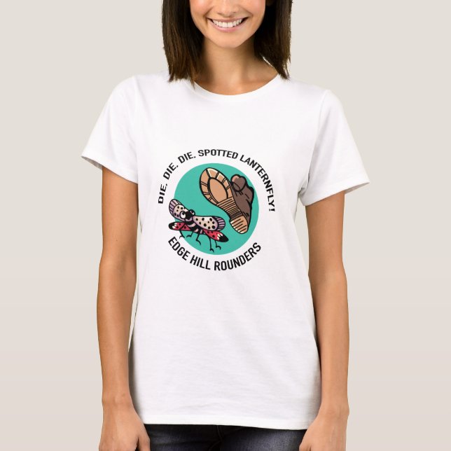 Gepunktete Lanternummer Weiß T-Shirt (Vorderseite)
