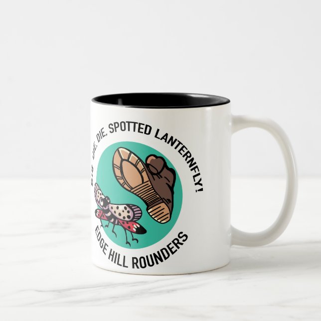 Gepunktete Lanternummer Zweifarbige Tasse (Rechts)