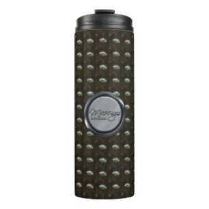 Gepunktete Leder-2-Optionen-Thermal-Tumbler Thermosbecher