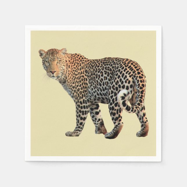 Gepunktete Leopard Wild Cat Fotografie Serviette (Vorderseite)