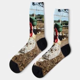 **"Gepunktete Majestät: The Speckled Farm Rooster" Socken
