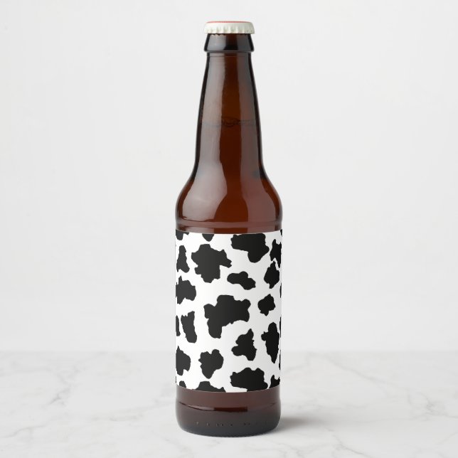 Gepunktete Moo Cow Dutch Holstein Bierflaschenetikett (Vorderseite)