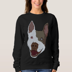 gepunktete Ohrbraun-Weiße Pitbulle Sweatshirt