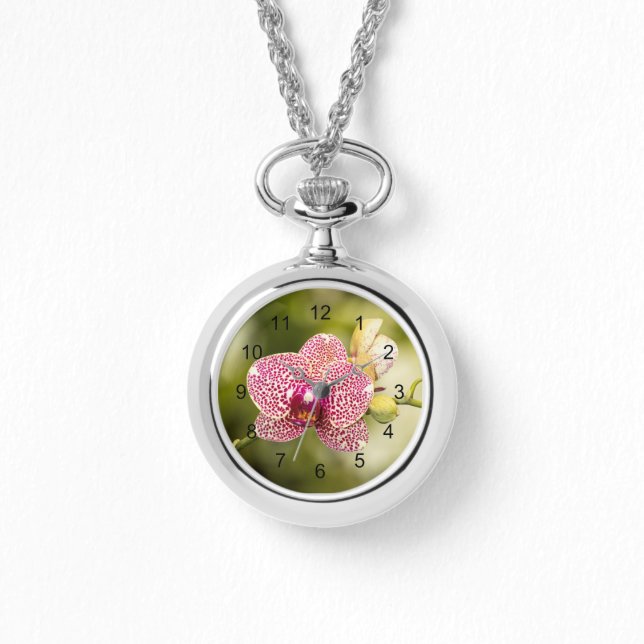 Gepunktete Orchidee Armbanduhr (Vorderseite)
