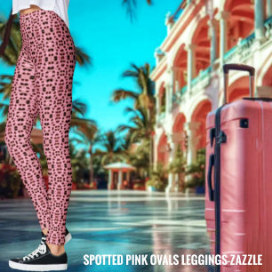 Gepunktete Rosa Ovale Leggings