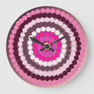 Gepunktete rosa Punkte, Große Wanduhr