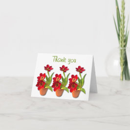 gepunktete rote Tulips Fotografie Dankeskarte