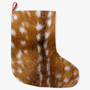 Gepunktete Rotwildpelzbeschaffenheit Großer Weihnachtsstrumpf