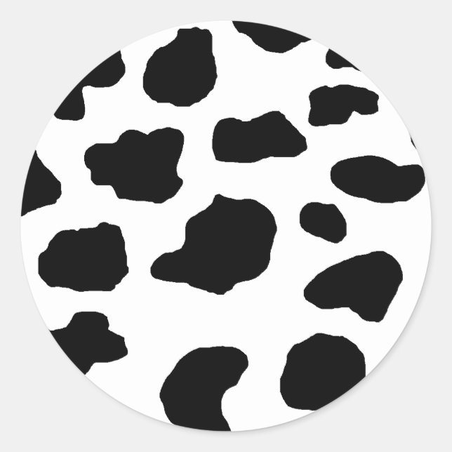 Gepunktete schwarze Kuh-Aufkleber Runder Aufkleber (Vorderseite)
