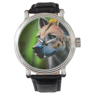 Gepunktete Stalking Hyena, die seine Beute beobach Armbanduhr