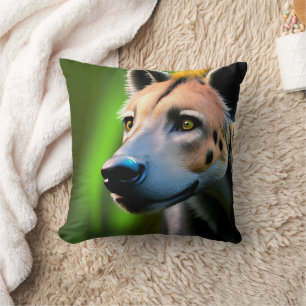 Gepunktete Stalking Hyena, die seine Beute beobach Kissen