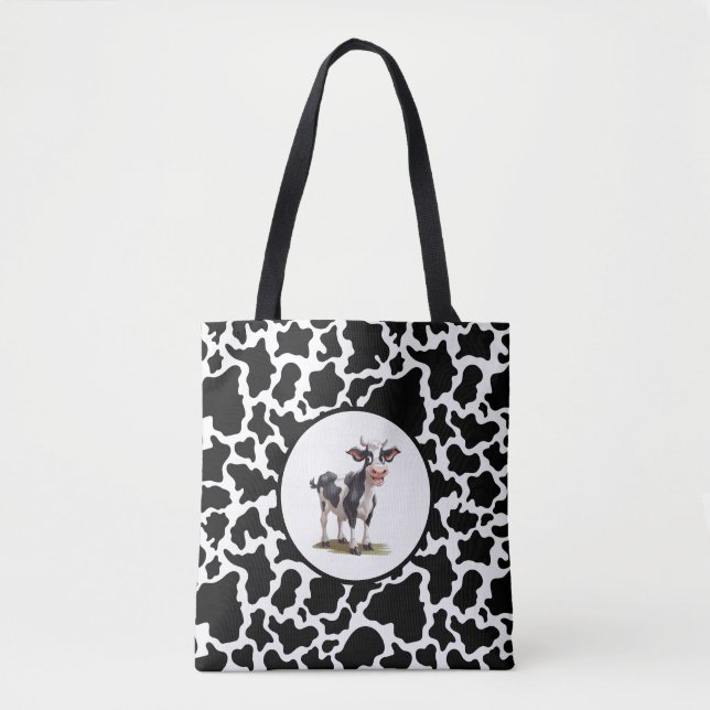 Gepunktete Tüpfeldrucke Schwarz/Weiß Tasche (Vorderseite)
