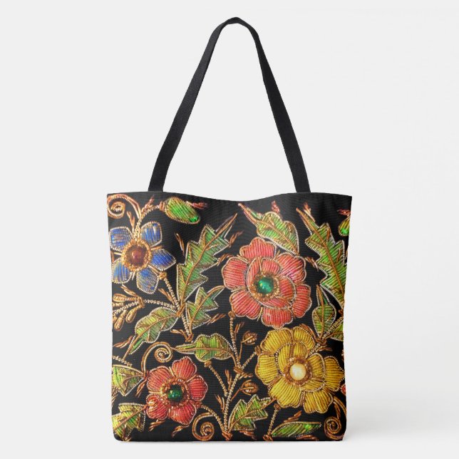 Gepunktete viktorianische Blumen Tasche (Rückseite)