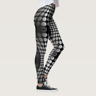 Gepunktete Waves - Schwarzweißtapeten Leggings