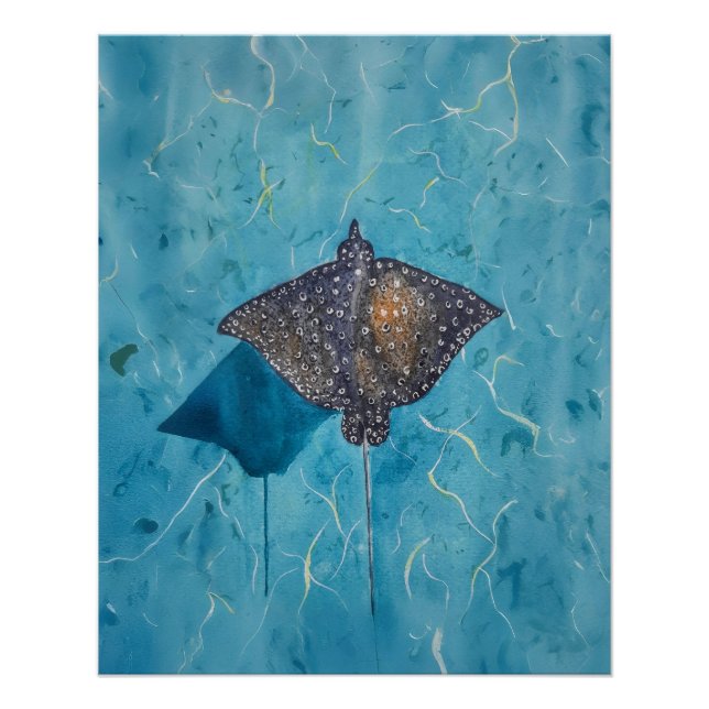 Gepunkteter Adler Stingray - Ozean Poster (Vorderseite)