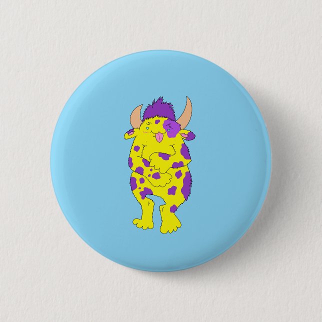 Gepunkteter Fuzzy-Monster-Button  Button (Vorderseite)