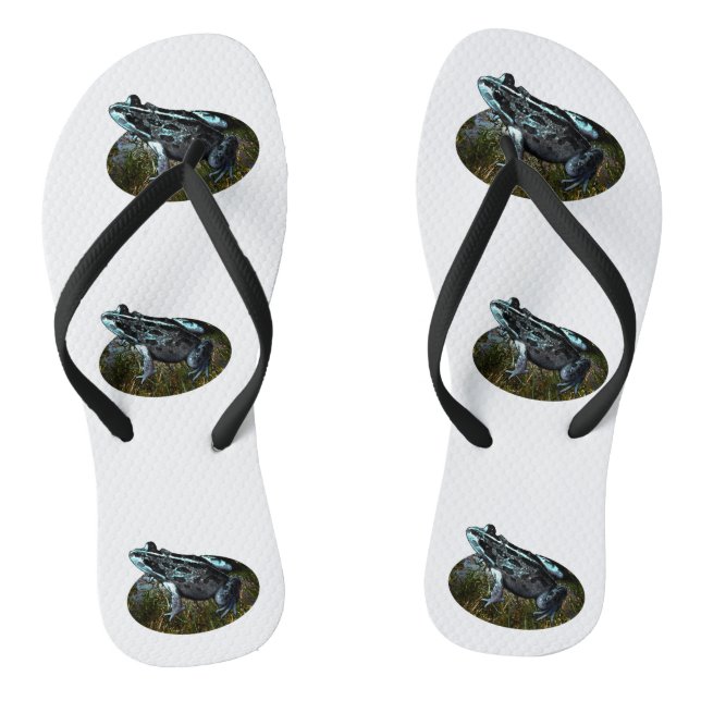 Gepunkteter Grasfrosch, Zitronen Flip Flops (Fußbett)