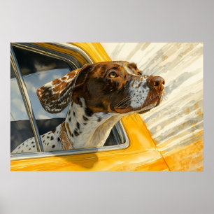 Gepunkteter Hund auf Autofahrten Kunstdrucken Poster