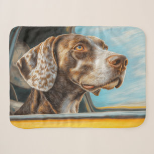 Gepunkteter Hund auf einem Auto Abenteuer Kunst Sherpadecke
