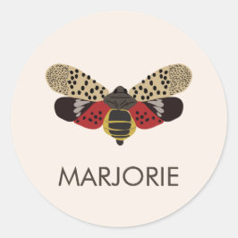 Gepunkteter Lanternfly-Bug Personalisiert Runder Aufkleber