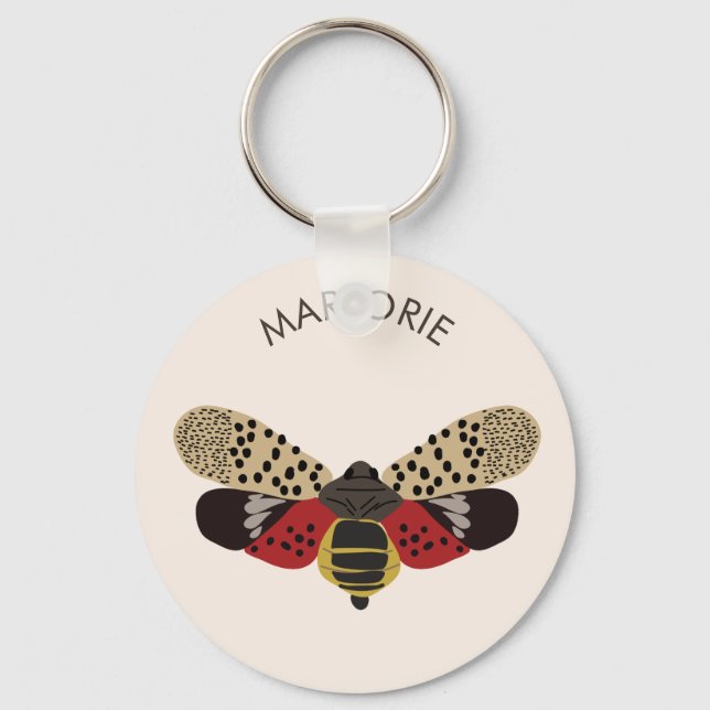 Gepunkteter Lanternfly-Bug Personalisiert Schlüsselanhänger (Vorderseite)