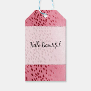 Gepunkteter Leopardendruck, rosa Geschenkanhänger
