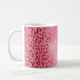 Gepunkteter Leopardendruck, rosa Kaffeetasse