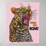 Gepunkteter Pop Art Leopard Poster<br><div class="desc">Gepunktetes Leopardenrauschen! Liebe du Wildkatzen? Begonnen als ein Bild von mir dann spielte mit ihm,  um diese Option zu erstellen. Als ich dieses Foto nahm,  war dieser Typ sehr unglücklich,  dass sein Frühstück zu spät war und sein Missfallen zum Ausdruck kam.</div>